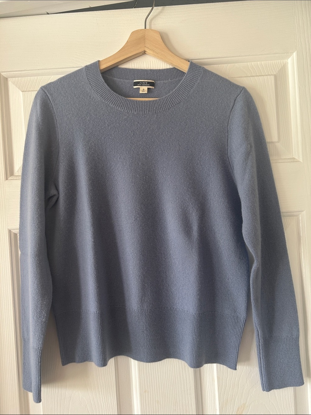 J. Crew Women's Light Blue Cashmere Crewneck Sweater